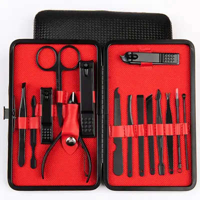 15-teiliges Edelstahl-Nagelscherensatz des Herstellers, Maniküre- und Pediküre-Messer, Schönheitspinzette, Maniküre-Werkzeug, dünne Verpackung