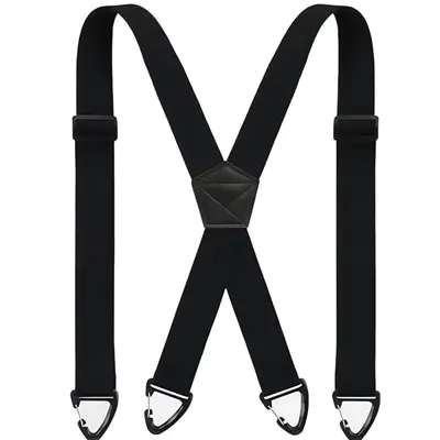 3,8 cm elastik X tip erkek askı, 4 klips