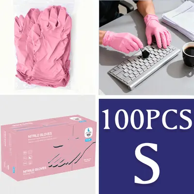 Pembe tek kullanımlık nitril eldiven, 100/50/20 adet, kalın