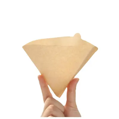 v02 Fächerförmiges Kaffeefilterpapier für Pour-Over, Einweg