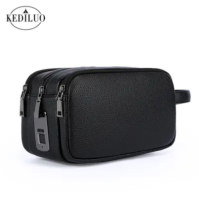 Herren-Handtasche mit Fingerabdrucksschloss, diebstahlsicher, großes Fassungsvermögen - 6
