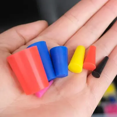 Silicone Plug Set, Conical, Colored, Hole Protection