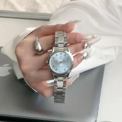 轻奢高级简约精巧水钻镶嵌创意款休闲女表小众男女石英手表潮 - 8