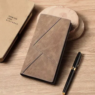 Men's Ultra-Thin Long Wallet with Card Slots and Coin Pocket - 5
