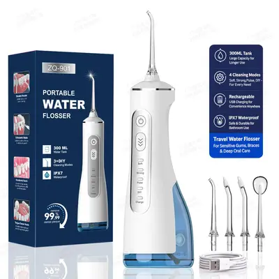 Tragbarer 4-Modi Wasserflosser für die Mundpflege zu Hause