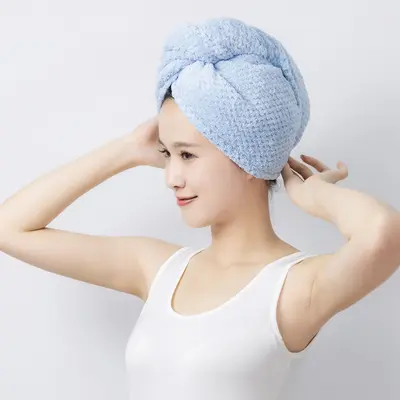 YODOXIUI Japan Ananas Haartrockentücher Haarspange Damen verdickt superabsorbierend schnelltrocknend Haarhandtuch niedliches Korallen Samt Duschhaube - 10
