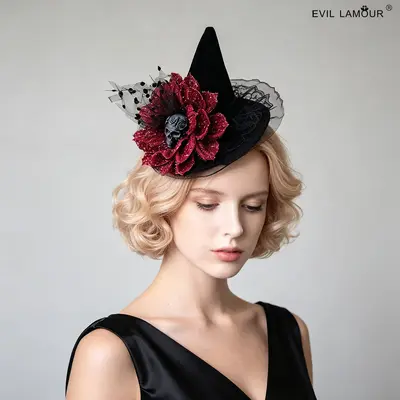 Bridal Headpiece Vintage Mesh Hat with Feather Hair Accessory, Derby Hat - 12