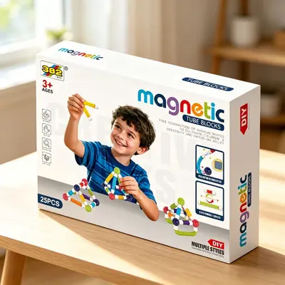 【Zertifikate vollständig】Kinder-DIY-Teleskoprohr Vielseitiger Magnetstab Baustein Zusammensteck-Magnetbausatz Lernspielzeug grenzüberschreitend