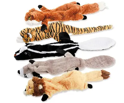 Leather Shell Plush Dog Toy, Squeaky, Durable Chew Toy - 11