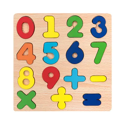 Wooden Educational Toy Board with Numbers, Shapes and Letters, Blocks for Babies - 10