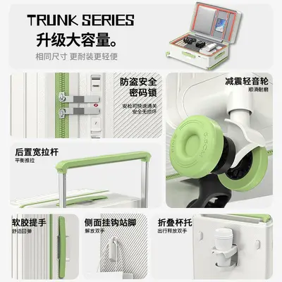Multifunctional Trolley Suitcase, Large Capacity Combination Lock, Five-Wheel Student Case - 4