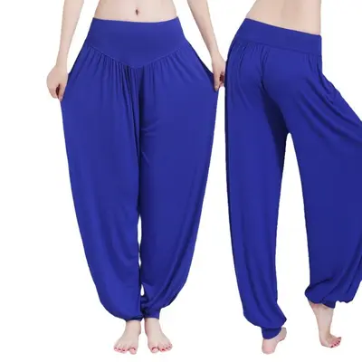 Loose Modal Yoga Pants with Cuffs for Dance and Tai Chi - 5