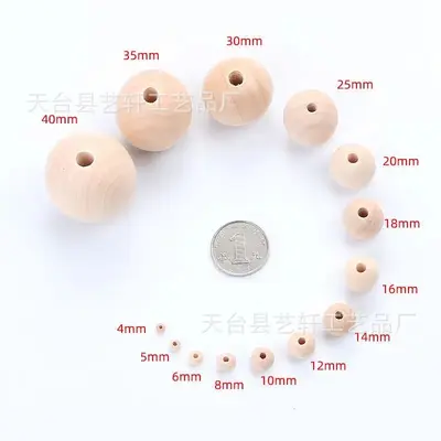 Natural Wooden Beads 6-50 mm, Handmade, DIY Jewellery Accessory