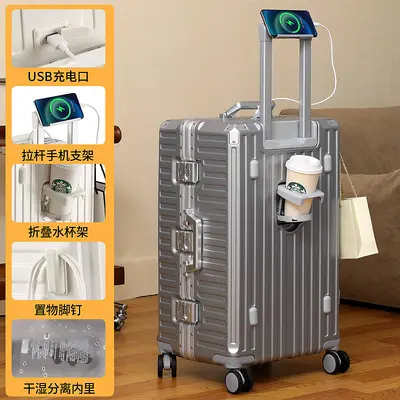 Student Trolley Suitcase with Aluminum Frame and Combination Lock - 10