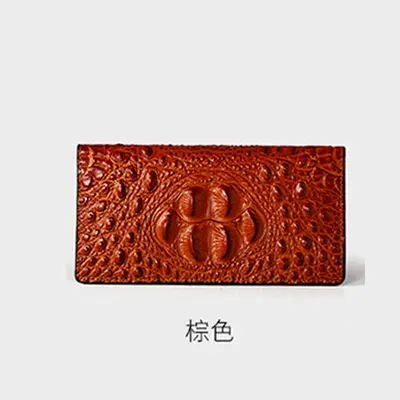 Crocodile Pattern Men's Long Zip Wallet, Large Capacity, Multi-Card Slots - 9