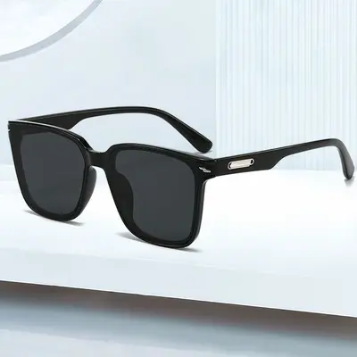 Minimalist Geometric Sunglasses with Curved Lenses and UV400 Protection - 2