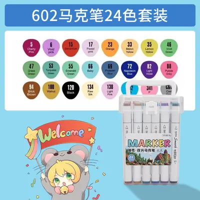 Kunstmarker 80 Farben doppelköpfig Alkohol-Basis - 7
