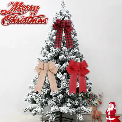 Christmas Small Bow Necklace, DIY Accessory, Linen Material - 3