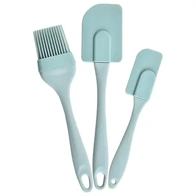In Stock 3-Piece Silicone Scraper Set Spatula Oil Brush Set Heat-Resistant Cake Baking Tools Set