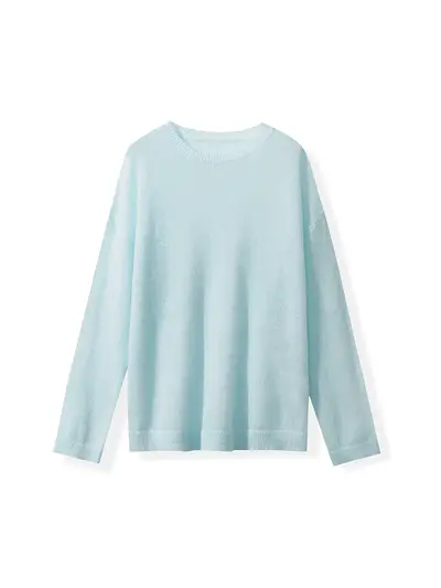 Pullover aus Alpaka- und Schafwolle, V-Ausschnitt, Rauchmelange-Garn - 10