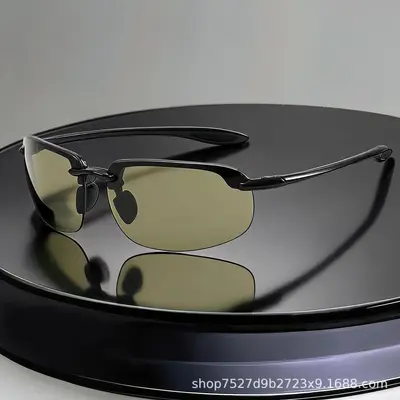 Men's Polarized Sunglasses Metal Frame Retro Driving and Cycling Style - 1