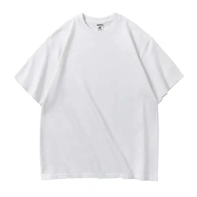 AG280g Maqin Schwerlast-Schulterfreies T-Shirt mit Druck Morandi Ami Khaki Japanischer Retro-Stil Kurzarm bedruckt Stickerei - 7