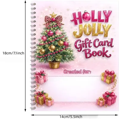 Christmas Gift Card Book, Holiday Present Card Album Booklet