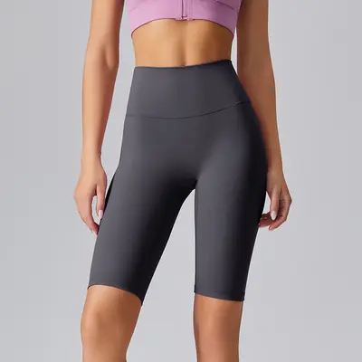 Kadın Yüksek Bel Yoga Şortu, Üç Çeyrek Dar Kesim Koşu ve Fitness Pantolonu - 8