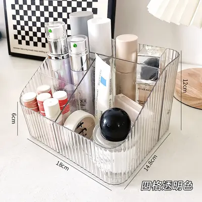 Transparent Cosmetic Storage Box Desk Organizer - 7