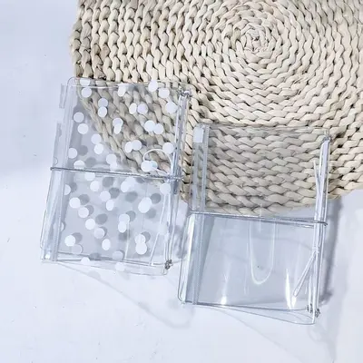 Passhülle transparent Polka-Dot mit Reißverschluss