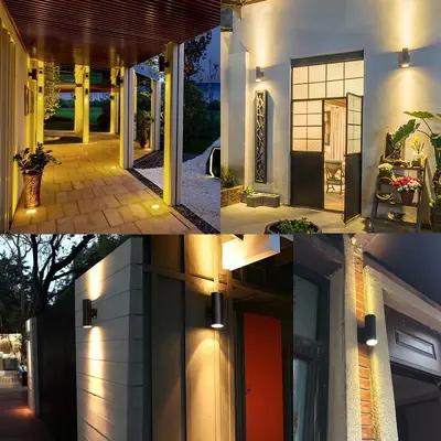 Açık Hava LED Duvar Lambası, Su Geçirmez, Yuvarlak, Çift Başlı