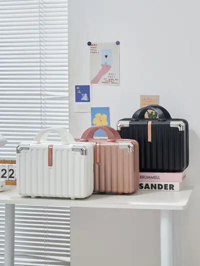 Leichter Retro-Handkoffer, 14-Zoll-Kosmetik-Aufbewahrungsbox - 2