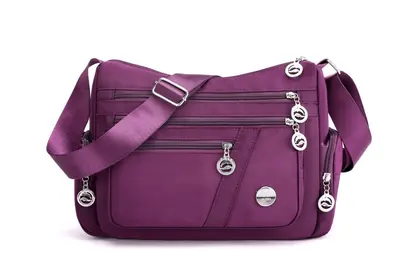 Women's Casual Large Capacity Shoulder Bag, Lightweight Nylon - 8