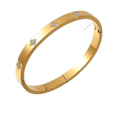 Six-petal flower bracelet, titanium steel, non-fading