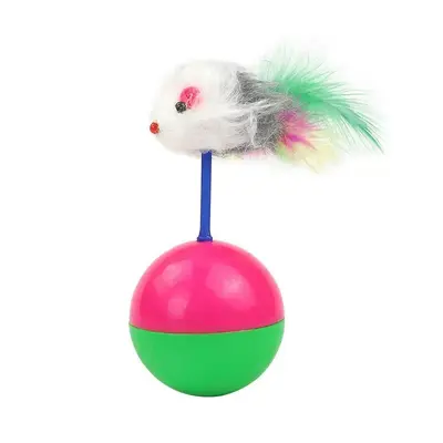 Roly-Poly Plush Mouse Cat Toy Interactive Ball Self-Play - 5