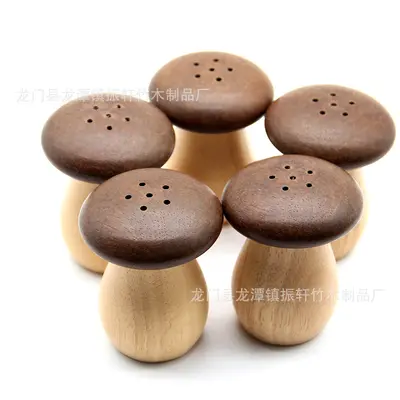 厂家直供木质可爱卡通小蘑菇牙签筒胡桃木牙签盖收纳盒