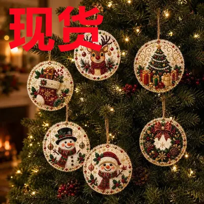 6-Piece Christmas Wooden Ornament DIY Set - 2