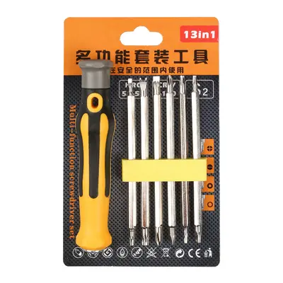Screwdriver Set Slotted Phillips U-shaped Bit Heads - 6