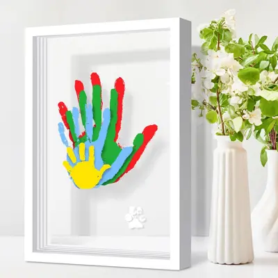 DIY akrilik boya seti ve ahşap el izi çerçevesi, dört ve beş gözlü