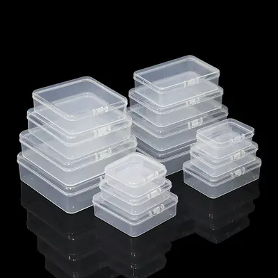 Rechteckige PP-Kunststoffbox, rechteckige Lagerkiste, transparente Lagerkiste, kleine Produktverpackungsbox, Großhandel