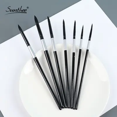 7 parça siyah kuğu suluboya kalem seti