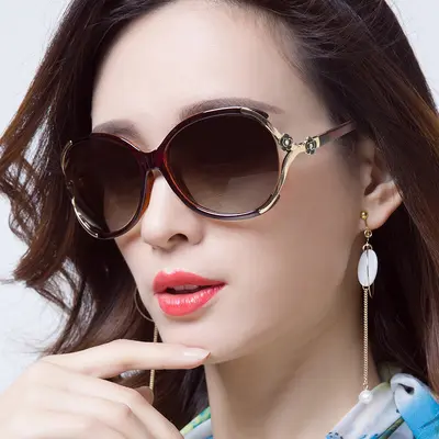 Polarized Women's Sunglasses for Round Faces, Large Frame, UV400 - 7