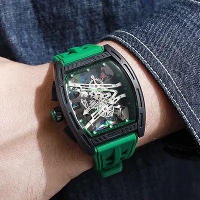 Richard Herren-Quarzuhr, Silikonarmband, durchbrochenes Design