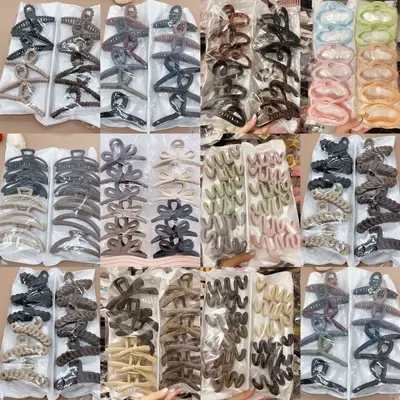 Combination claw clip rectangle square Korean style large size women simple and elegant back of head shark clip frosted hair claw clip
