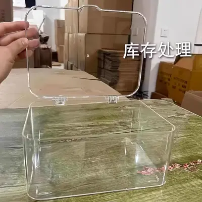 Schreibtisch-Aufbewahrungsbox, Acryl transparent, mit Deckel - 4