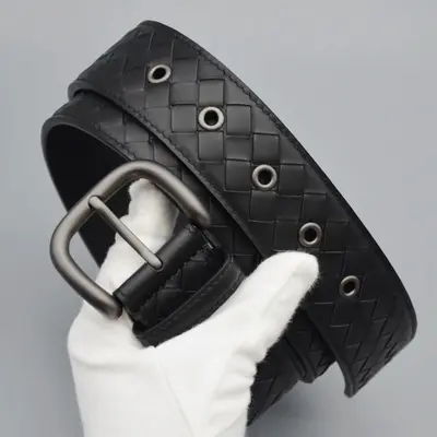 Best-selling B Men's Pin Buckle Leather Belt V Full Grain Leather Woven Waistband Casual Versatile Style Suit Jeans Belt