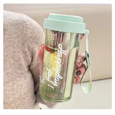 Plastic Straw Water Cup, Heat-Resistant, Tea-Water Separation - 8