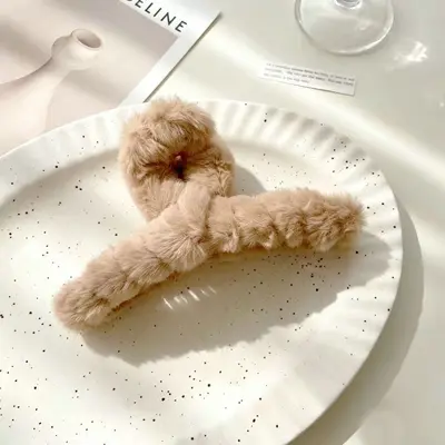 Plüsch-Haarspange hochwertiger koreanischer Stil große 12 cm Haarspange für die Rückseite des Kopfes Haiclip faule Haarspange - 13