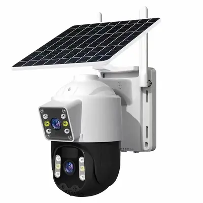 Solar-powered dual-lens WiFi surveillance camera with HD night vision