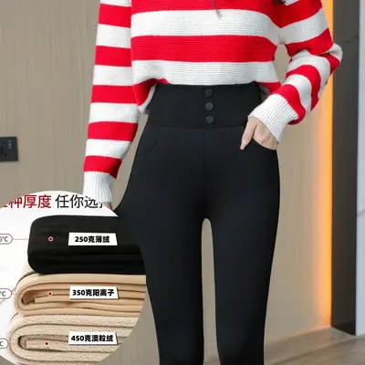 Damen-Bleistifthose mit hohem Bund, elastisch, gefüttert, Übergröße - 8